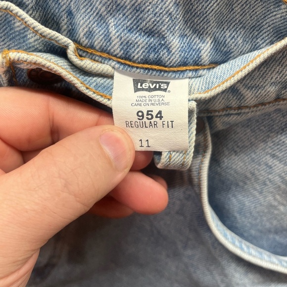 Levi’s VTG 954 Regular Fit Denim Jean Shorts Womens 11 Jr Orange Tab 12/95 2131 - Picture 3 of 9